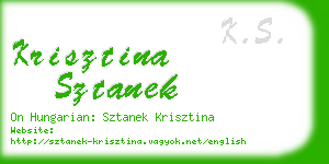 krisztina sztanek business card